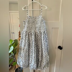 NEW On 34th White Black Spotted Bubble Hem Dress Large